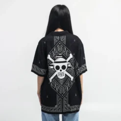 One Piece Straw Hat Crew Black Button-Down Shirt -Atsuko Sale Store WVA6828ONP ecomm LUNASMALL 3