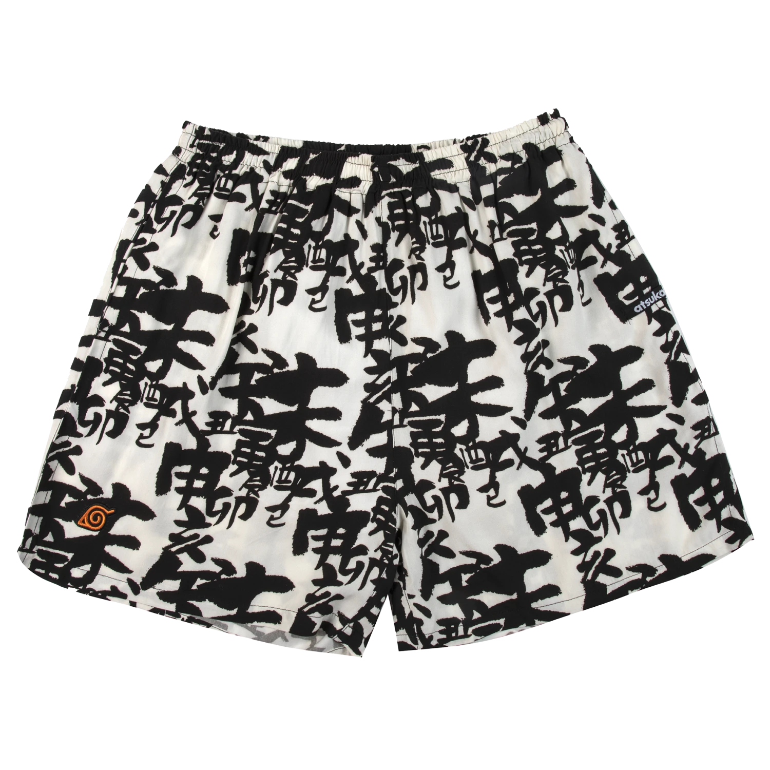 Naruto Allover Black & White Print Short 3 Naruto Allover Black & White Print Short