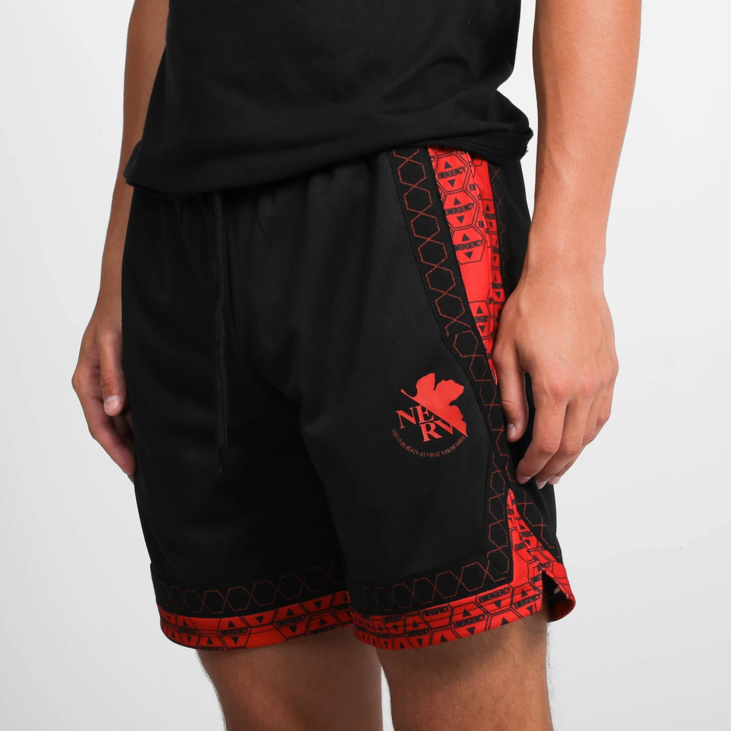 NERV Basketball Black And Red Shorts 5 NERV Basketball Black And Red Shorts - Image 3
