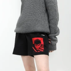 Guts Puff Print Black Shorts