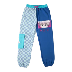 Killua Blue Split Checkered Sweatpants -Atsuko Sale Store ZTM59Z7HXH 1 1